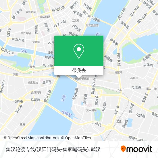 集汉轮渡专线(汉阳门码头-集家嘴码头)地图