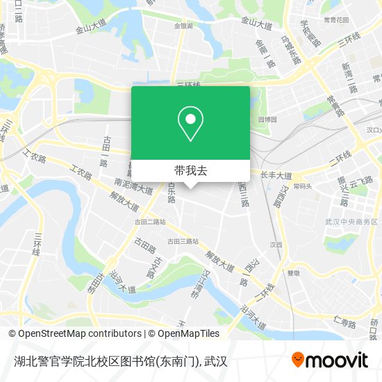 湖北警官学院北校区图书馆(东南门)地图