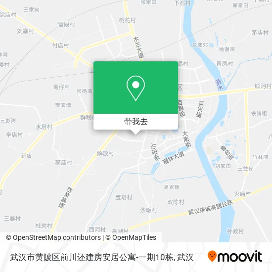 武汉市黄陂区前川还建房安居公寓-一期10栋地图