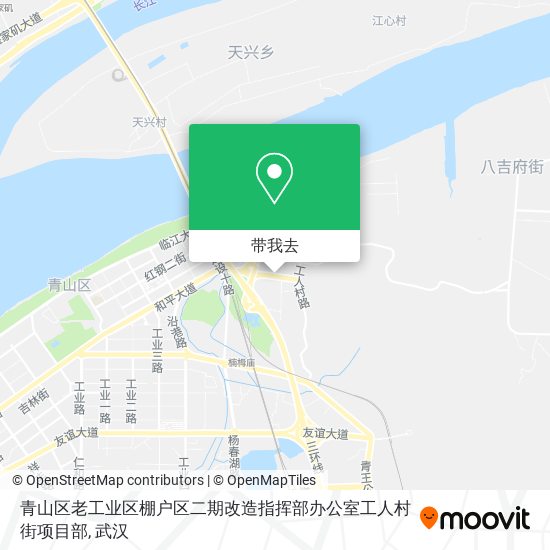 青山区老工业区棚户区二期改造指挥部办公室工人村街项目部地图