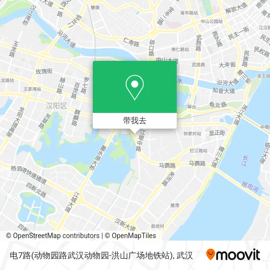 电7路(动物园路武汉动物园-洪山广场地铁站)地图