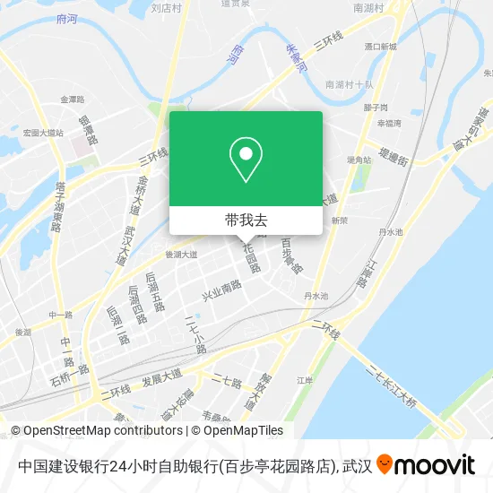 中国建设银行24小时自助银行(百步亭花园路店)地图