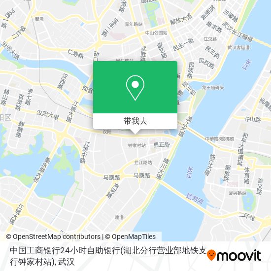 中国工商银行24小时自助银行(湖北分行营业部地铁支行钟家村站)地图