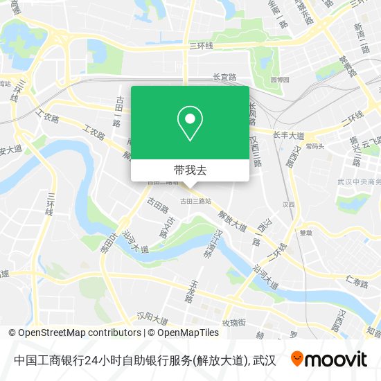 中国工商银行24小时自助银行服务(解放大道)地图
