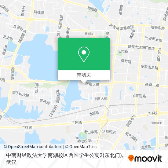 中南财经政法大学南湖校区西区学生公寓2(东北门)地图