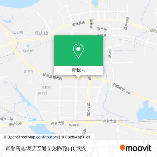 武鄂高速/葛店互通立交桥(路口)地图