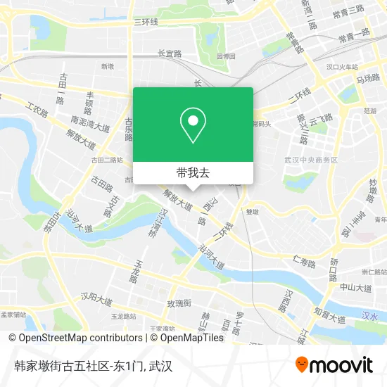 韩家墩街古五社区-东1门地图