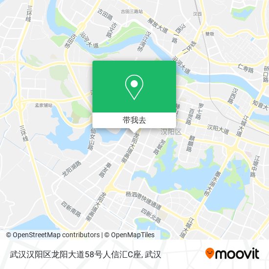 武汉汉阳区龙阳大道58号人信汇C座地图