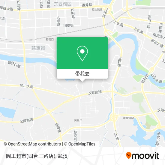 圆工超市(四台三路店)地图