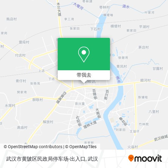 武汉市黄陂区民政局停车场-出入口地图