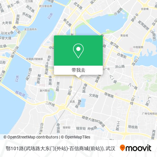 鄂101路(武珞路大东门(外站)-百信商城(前站))地图