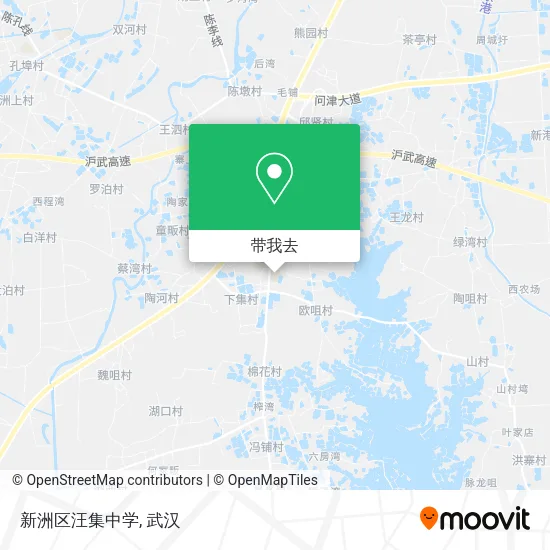 新洲区汪集中学地图
