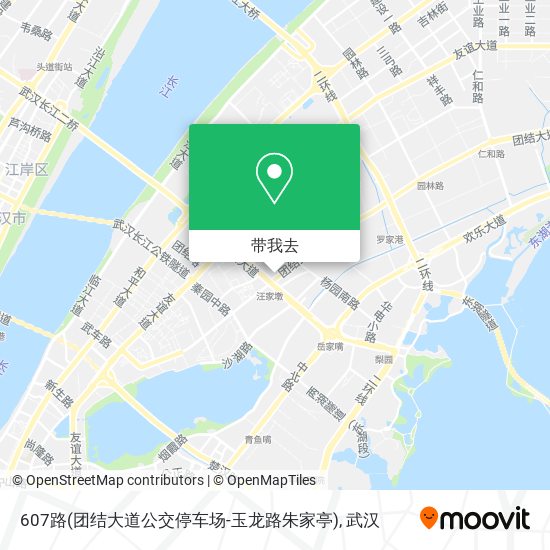 607路(团结大道公交停车场-玉龙路朱家亭)地图