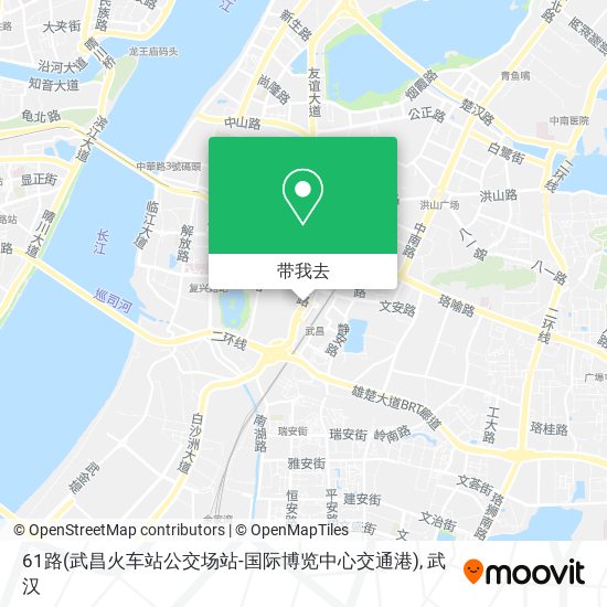 61路(武昌火车站公交场站-国际博览中心交通港)地图