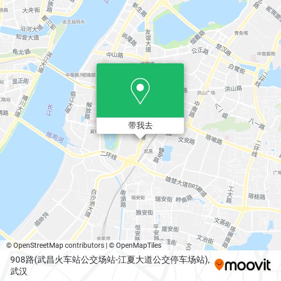 908路(武昌火车站公交场站-江夏大道公交停车场站)地图