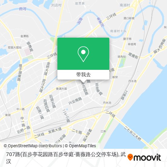 707路(百步亭花园路百步华庭-蔷薇路公交停车场)地图