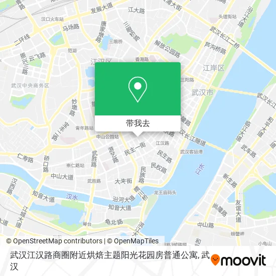 武汉江汉路商圈附近烘焙主题阳光花园房普通公寓地图