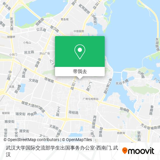 武汉大学国际交流部学生出国事务办公室-西南门地图