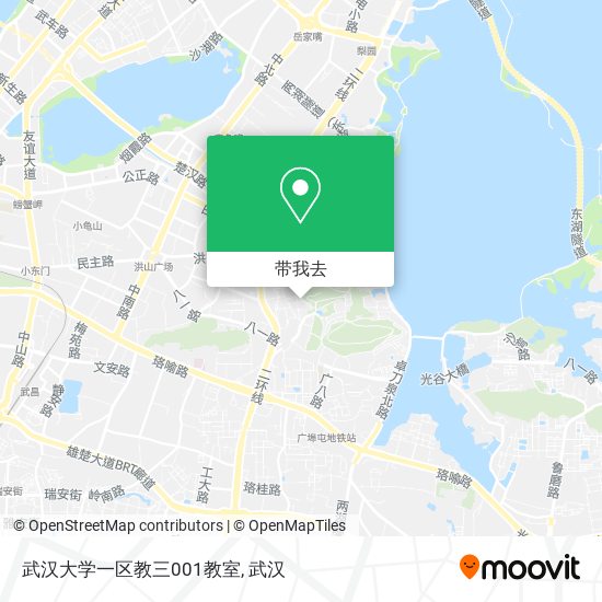 武汉大学一区教三001教室地图