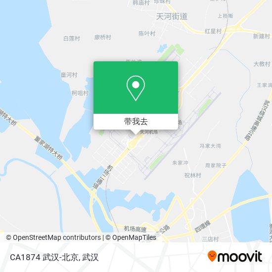 CA1874 武汉-北京地图