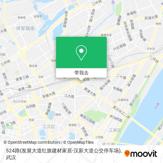 524路(发展大道红旗建材家居-汉新大道公交停车场)地图