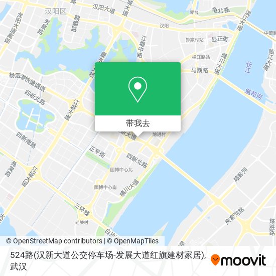 524路(汉新大道公交停车场-发展大道红旗建材家居)地图