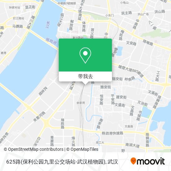 625路(保利公园九里公交场站-武汉植物园)地图