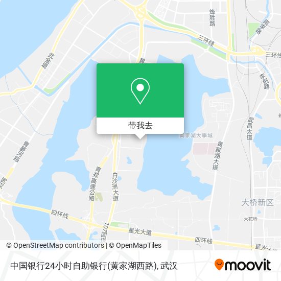 中国银行24小时自助银行(黄家湖西路)地图