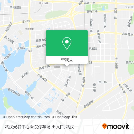 武汉光谷中心医院停车场-出入口地图