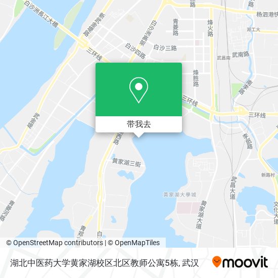 湖北中医药大学黄家湖校区北区教师公寓5栋地图