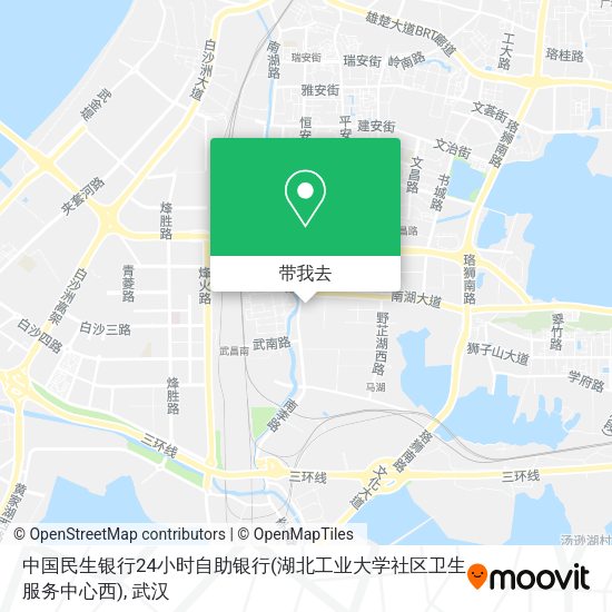 中国民生银行24小时自助银行(湖北工业大学社区卫生服务中心西)地图