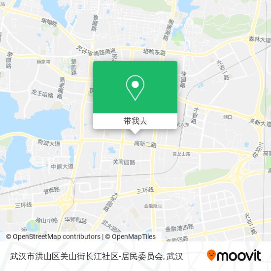 武汉市洪山区关山街长江社区-居民委员会地图