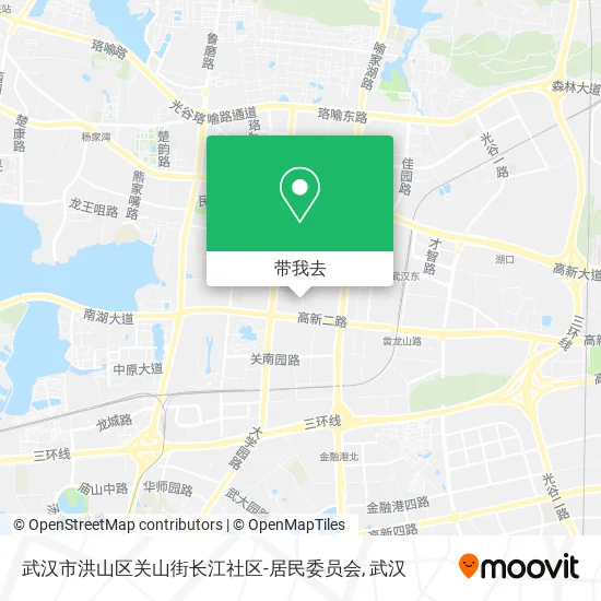 武汉市洪山区关山街长江社区-居民委员会地图