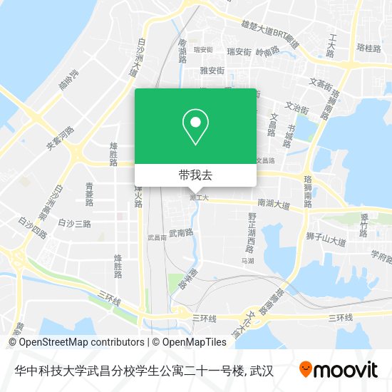 华中科技大学武昌分校学生公寓二十一号楼地图