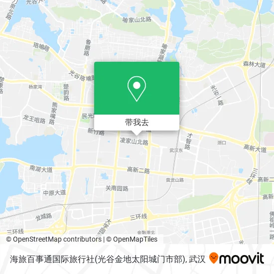 海旅百事通国际旅行社(光谷金地太阳城门市部)地图