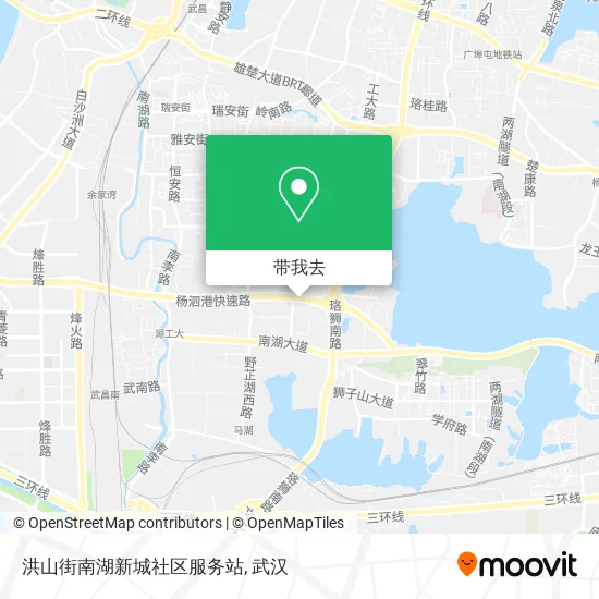洪山街南湖新城社区服务站地图