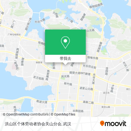 洪山区个体劳动者协会关山分会地图