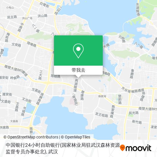 中国银行24小时自助银行(国家林业局驻武汉森林资源监督专员办事处北)地图