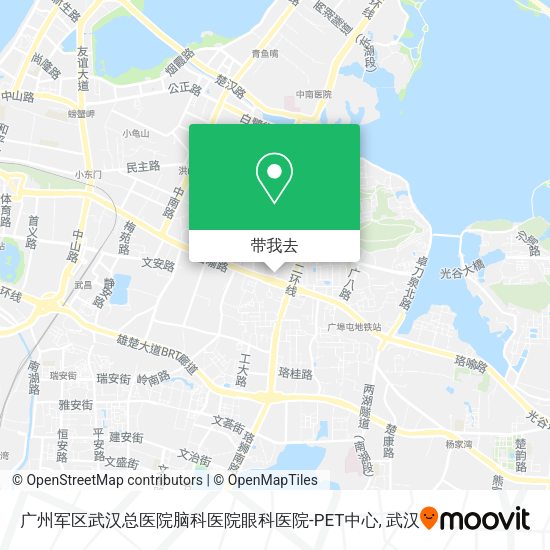广州军区武汉总医院脑科医院眼科医院-PET中心地图