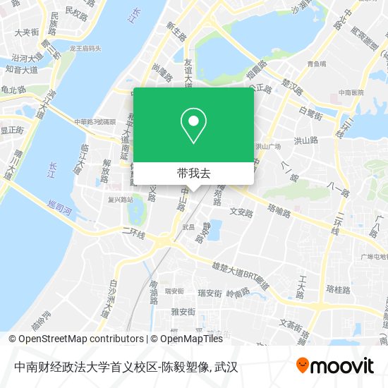 中南财经政法大学首义校区-陈毅塑像地图