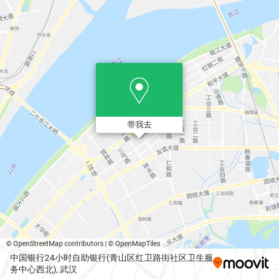 中国银行24小时自助银行(青山区红卫路街社区卫生服务中心西北)地图