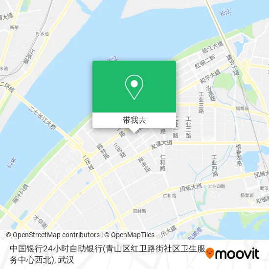 中国银行24小时自助银行(青山区红卫路街社区卫生服务中心西北)地图