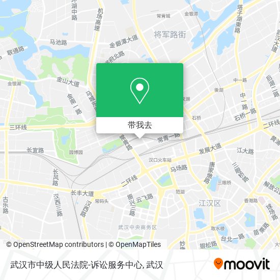 武汉市中级人民法院-诉讼服务中心地图