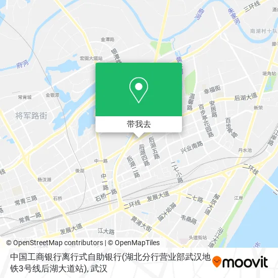 中国工商银行离行式自助银行(湖北分行营业部武汉地铁3号线后湖大道站)地图