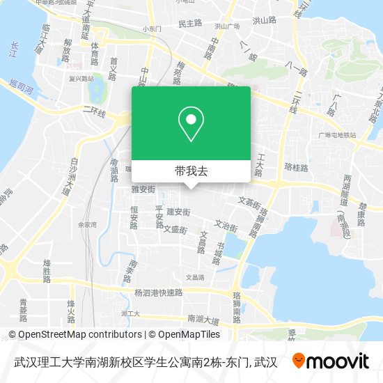 武汉理工大学南湖新校区学生公寓南2栋-东门地图
