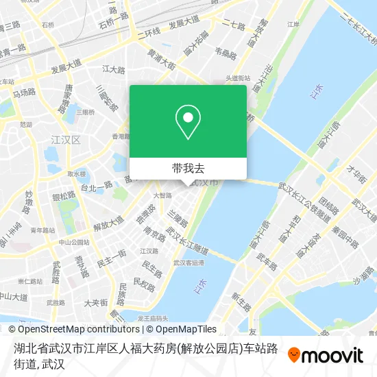 湖北省武汉市江岸区人福大药房(解放公园店)车站路街道地图