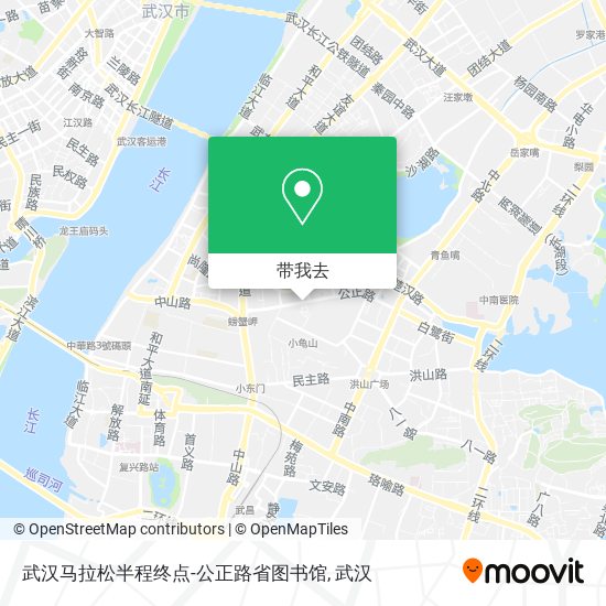 武汉马拉松半程终点-公正路省图书馆地图