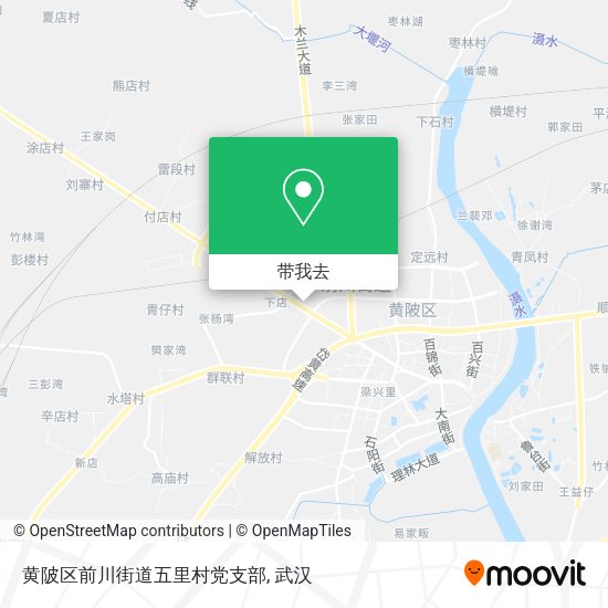 黄陂区前川街道五里村党支部地图
