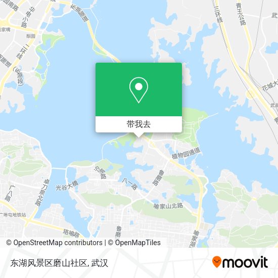 东湖风景区磨山社区地图