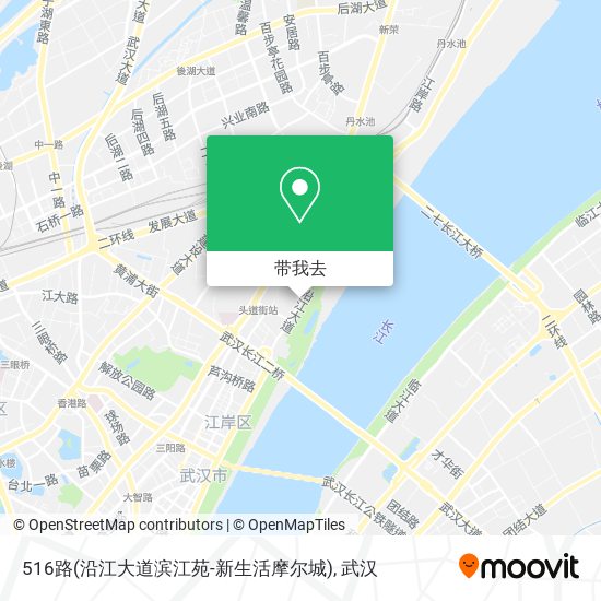 516路(沿江大道滨江苑-新生活摩尔城)地图